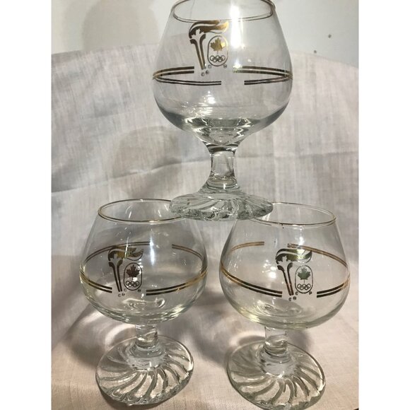 Vintage 1988 Calgary Canada Winter Olympics Commemorative Cordial Glasses Set 6 - Picture 6 of 9